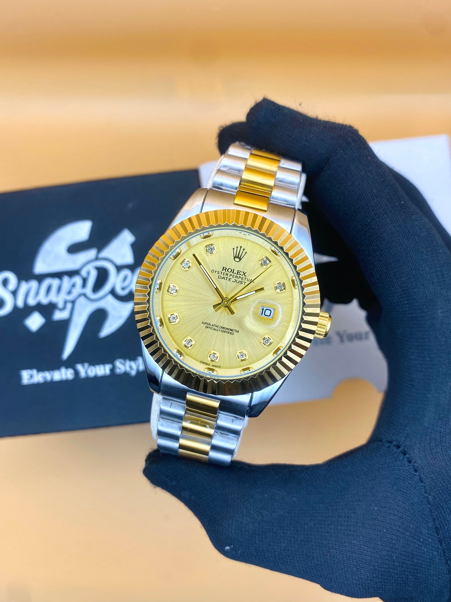 Rolex Stainless Steel 40mm Two Tone Golden-Silver with (Golden Dial) Kangaroo