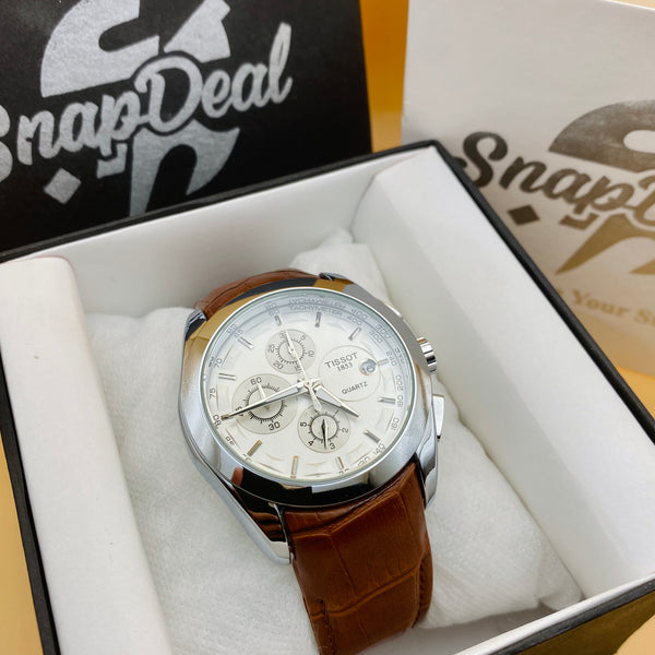 TISSOT 1835 Special Edition Chronograph Watch (Brown & White)