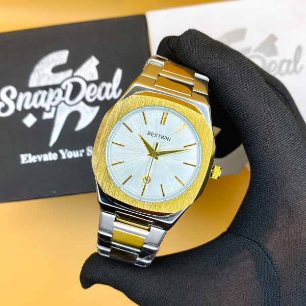 Bestwin Stainless Steel Silver with (White Dial)