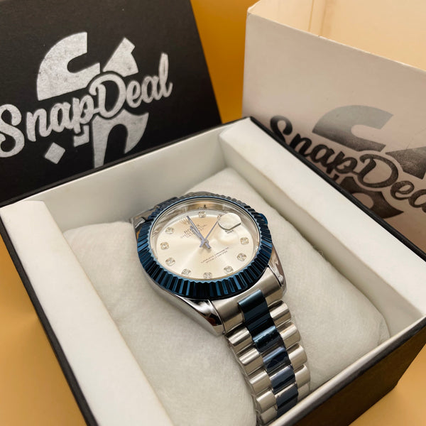 RLX Blue-Silver with (White Dial) Kangaroo
