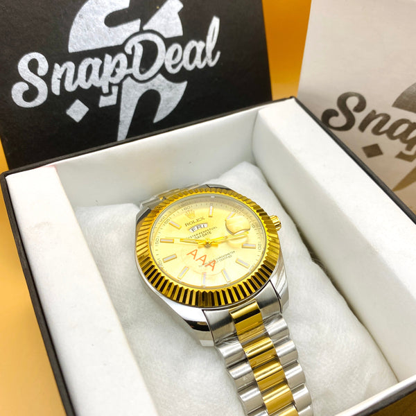 Rolex Stainless Steel 40mm Two Tone Golden-Silver with (Golden Dial) Day-Date