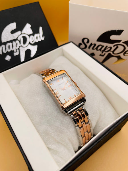 CARTIER Copper-Silver Rectangular Dial Bracelet Watch