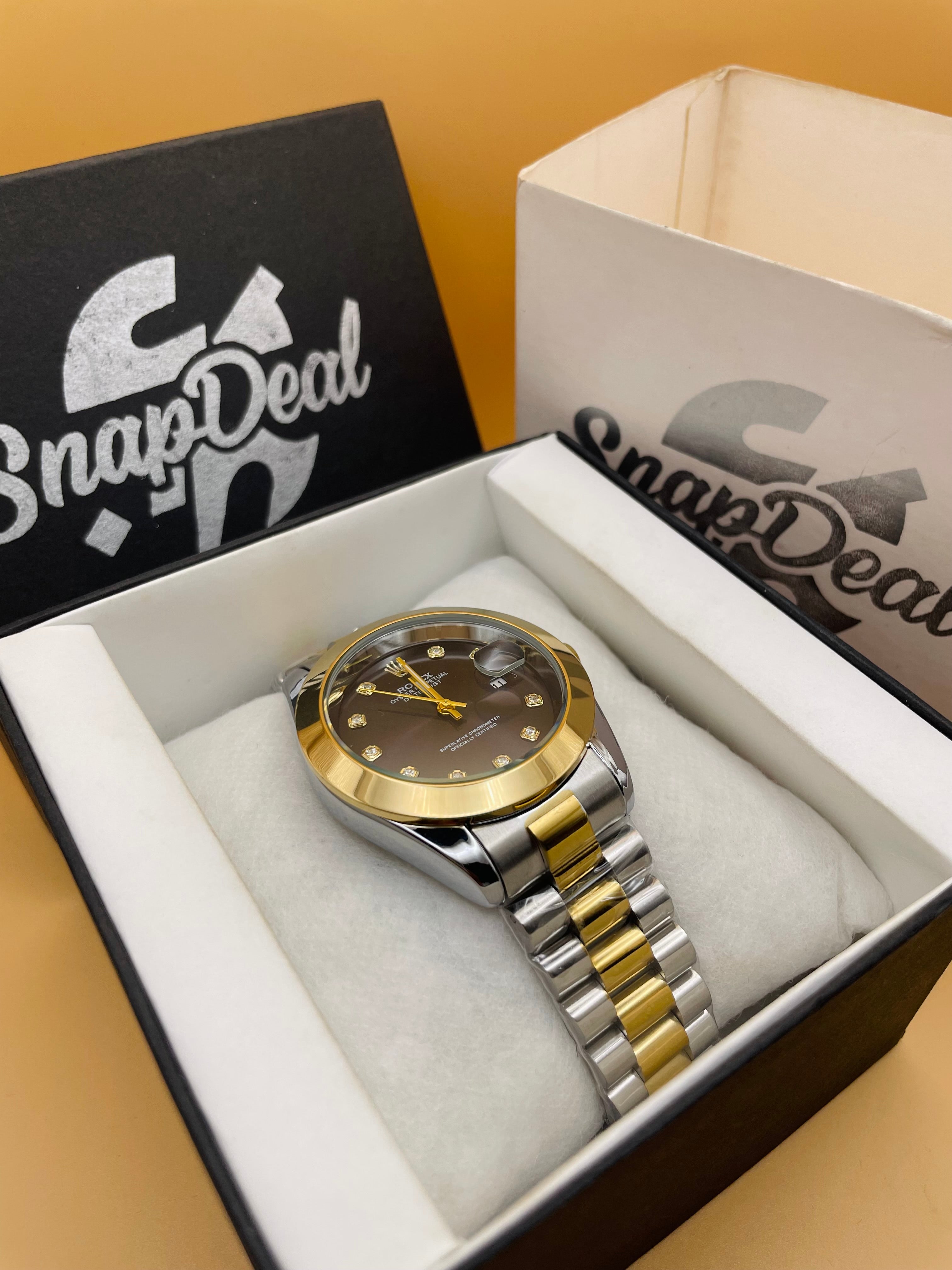 RLX Golden-Silver with (Black Dial)