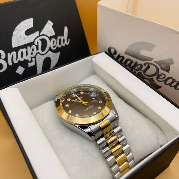 RLX Golden-Silver with (Black Dial)