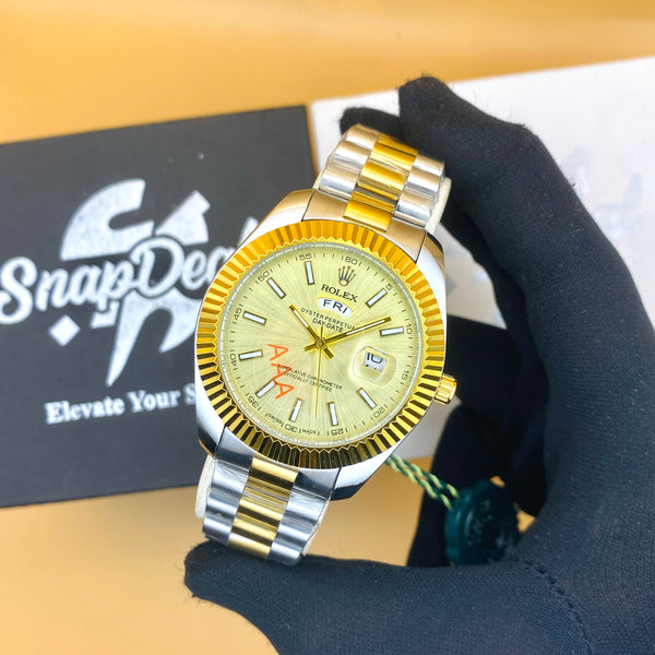 Rolex Stainless Steel 40mm Two Tone Golden-Silver with (Golden Dial) Day-Date