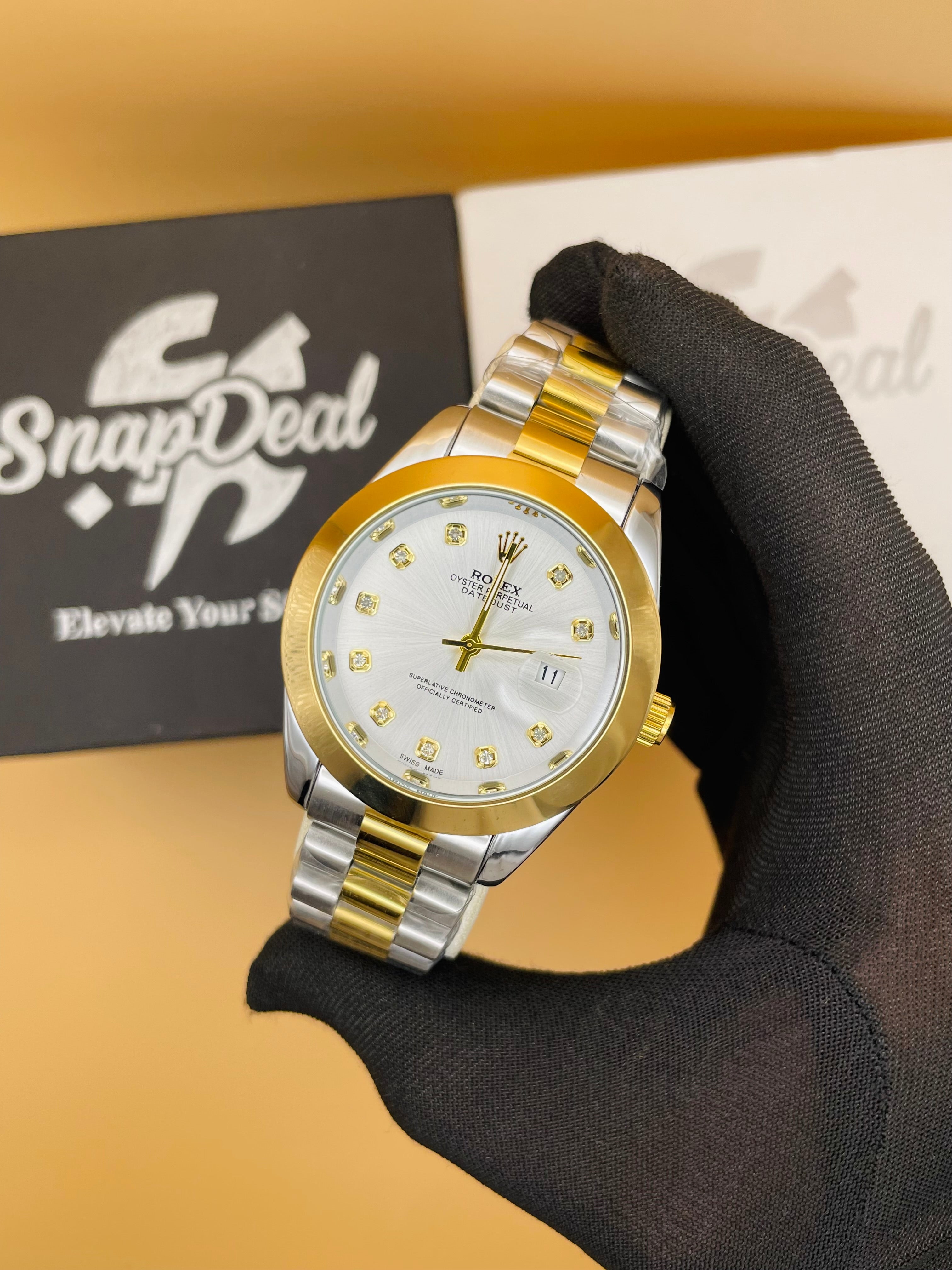 RLX Golden-Silver with (White Dial)