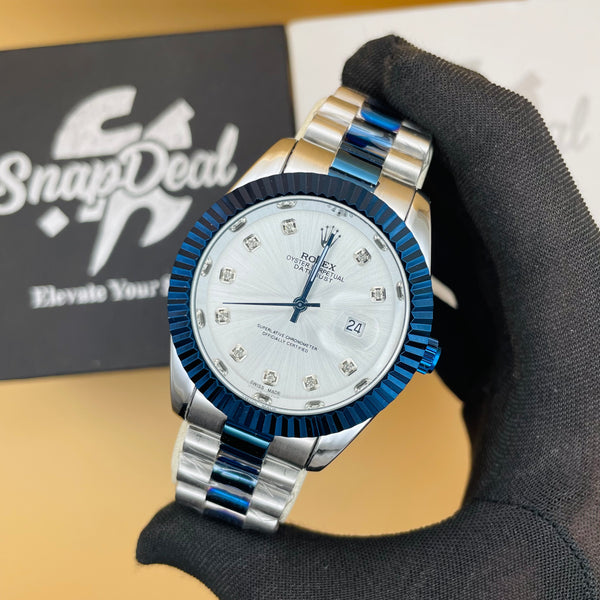 RLX Blue-Silver with (White Dial) Kangaroo