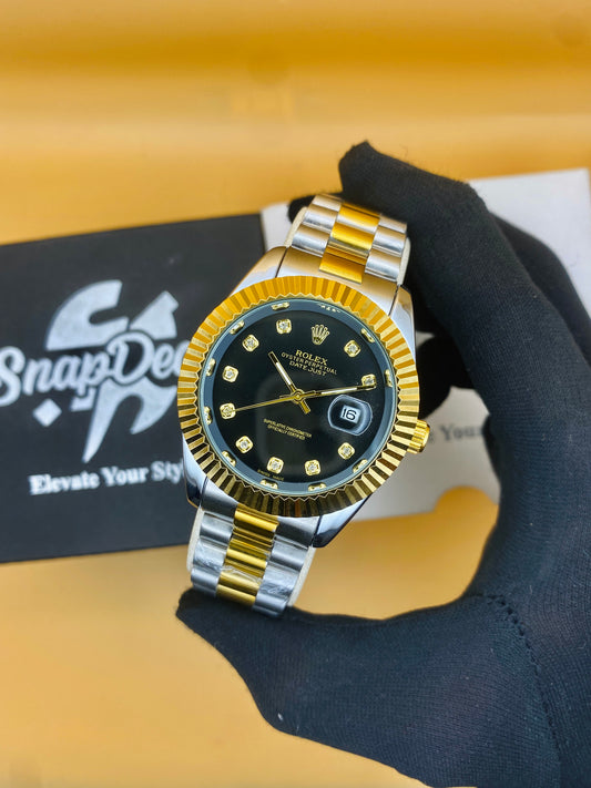 Rolex Stainless Steel 40mm Two Tone Golden-Silver with (Black Dial) Kangaroo