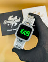 Exclusive Crystal-Embedded Digital Watch with Luxury Bracelet Design (Silver)