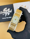 CK - Golden Rectangular Dial Bracelet Watch