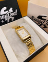 CARTIER Gold Rectangular Dial Bracelet Watch