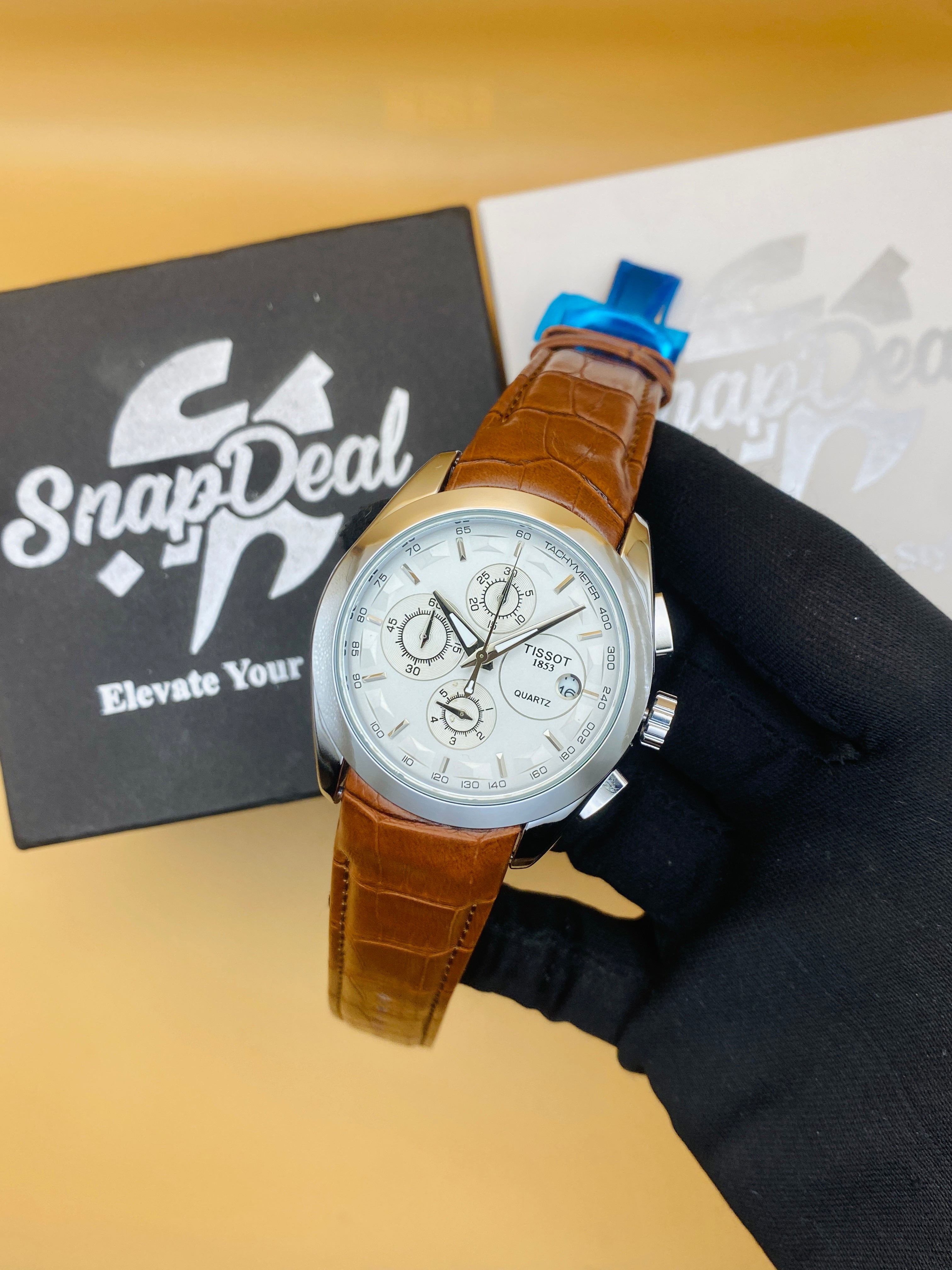 TISSOT 1835 Special Edition Chronograph Watch (Brown & White)