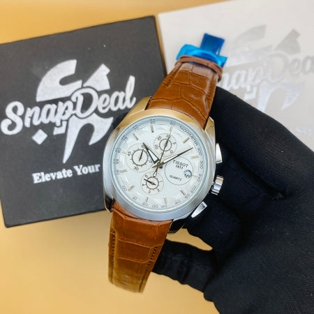 TISSOT 1835 Special Edition Chronograph Watch (Brown & White)