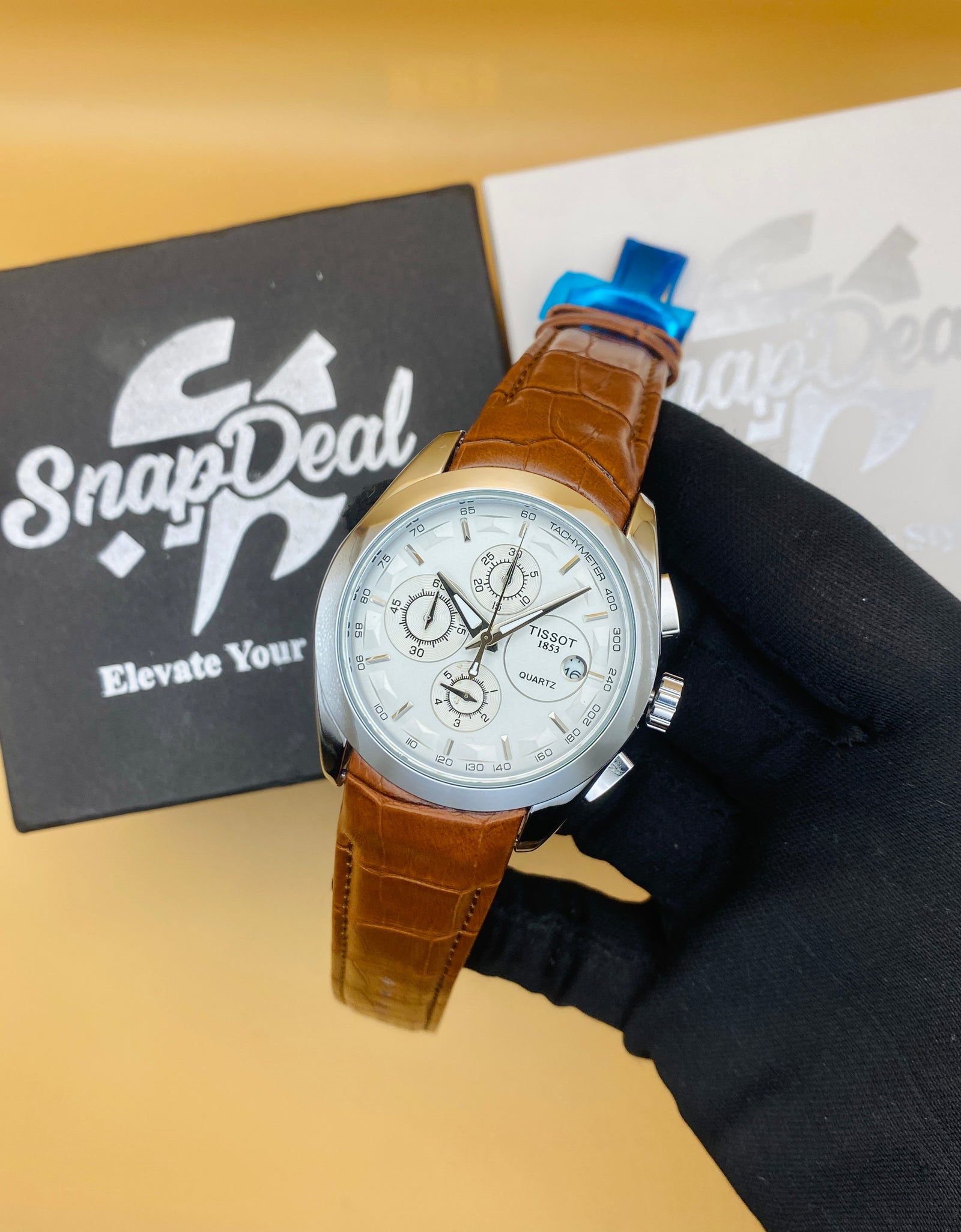 TISSOT 1835 Special Edition Chronograph Watch (Brown & White)