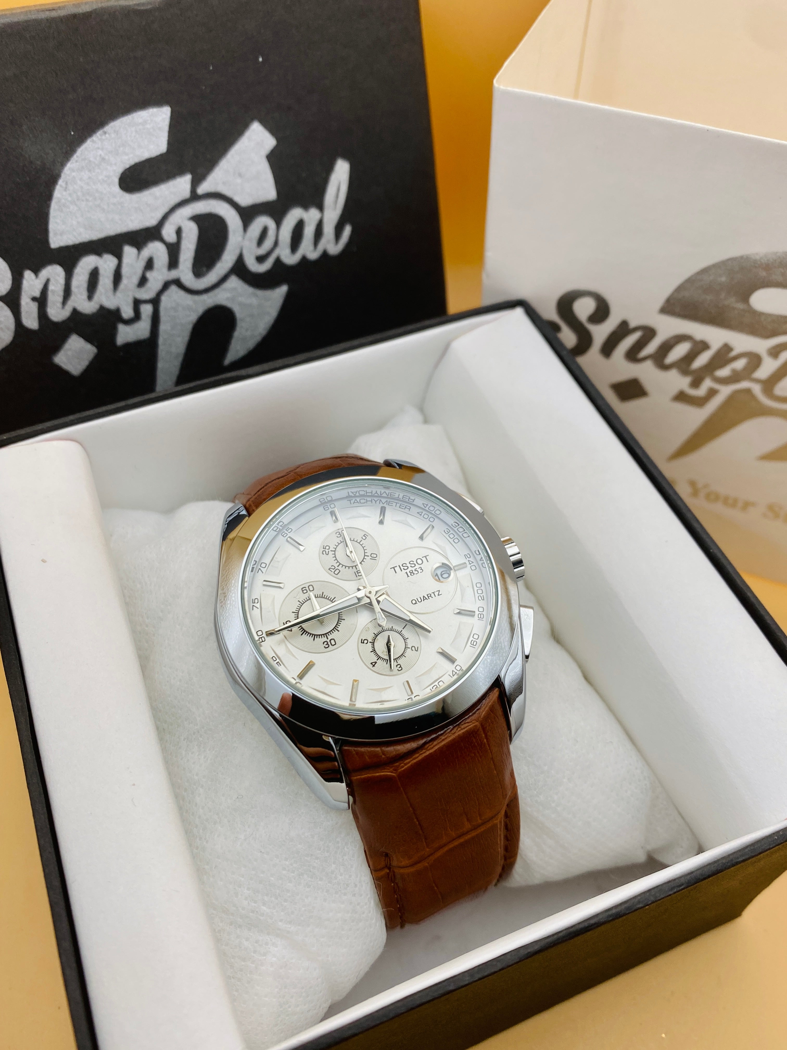 TISSOT 1835 Special Edition Chronograph Watch (Brown & White)