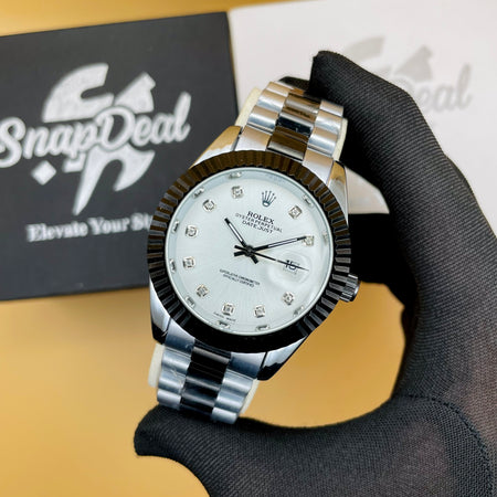 Rolex Stainless Steel 40mm Black-Silver with (Silver Dial) Kangaroo