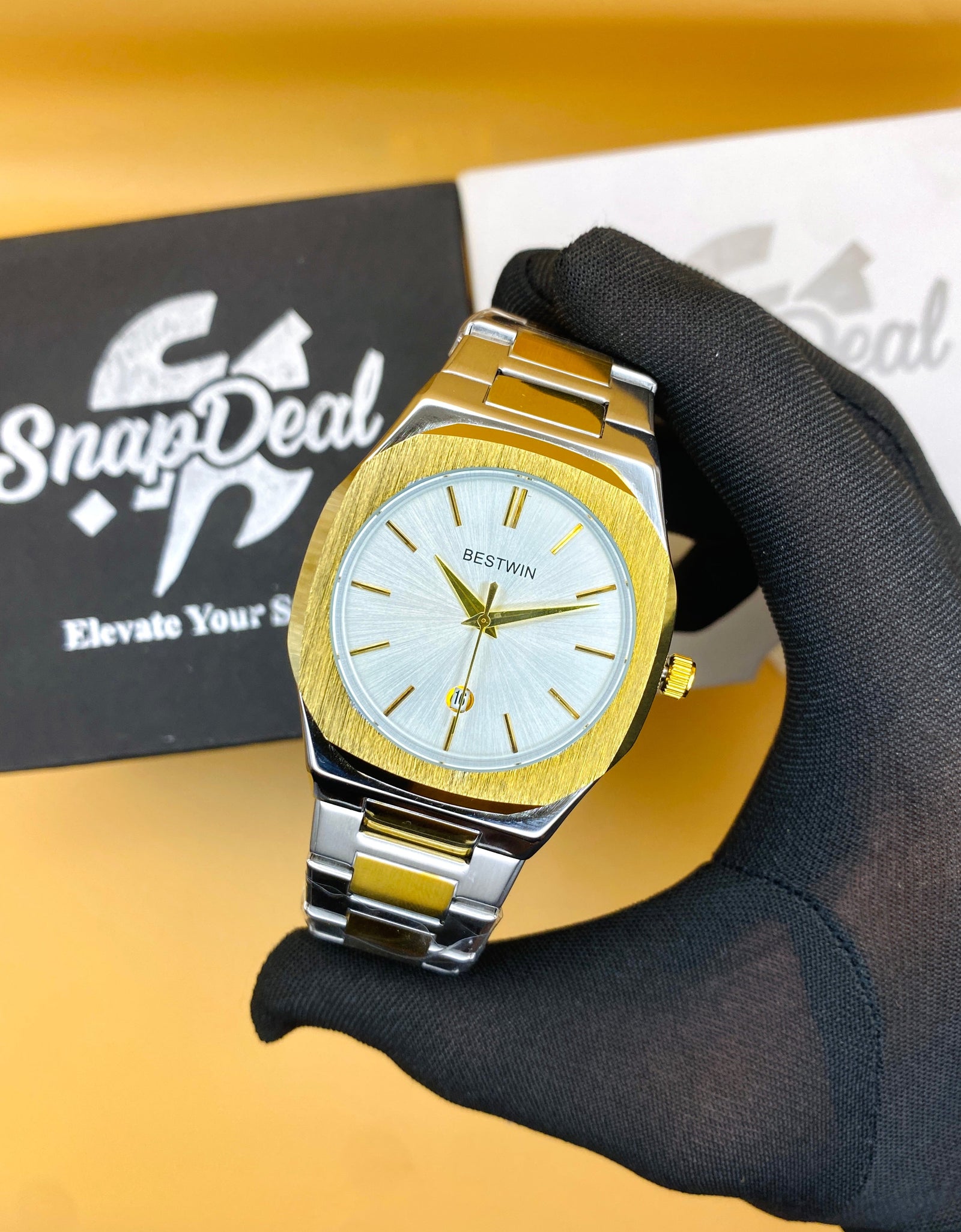 Bestwin Stainless Steel Silver with (White Dial)