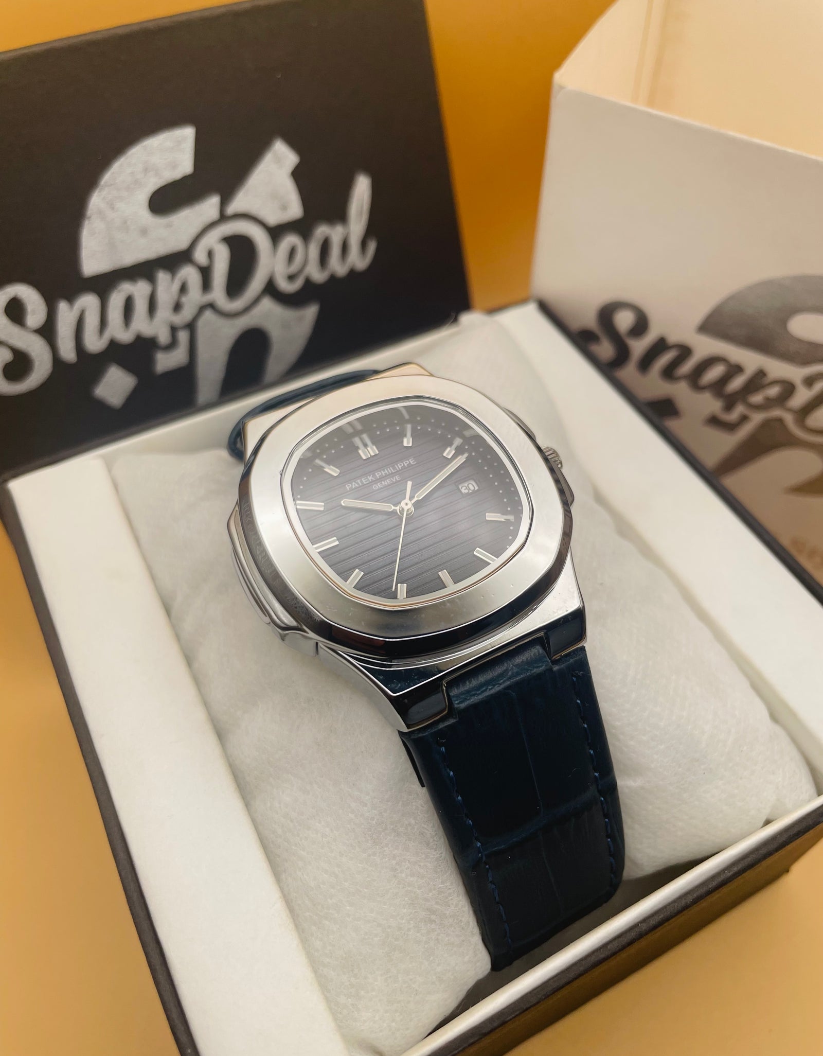 P-P Blue Leather Strap Master Lock - Dial (Blue-Silver)