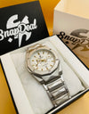 HB Diamond Cut Silver with (White Dial)