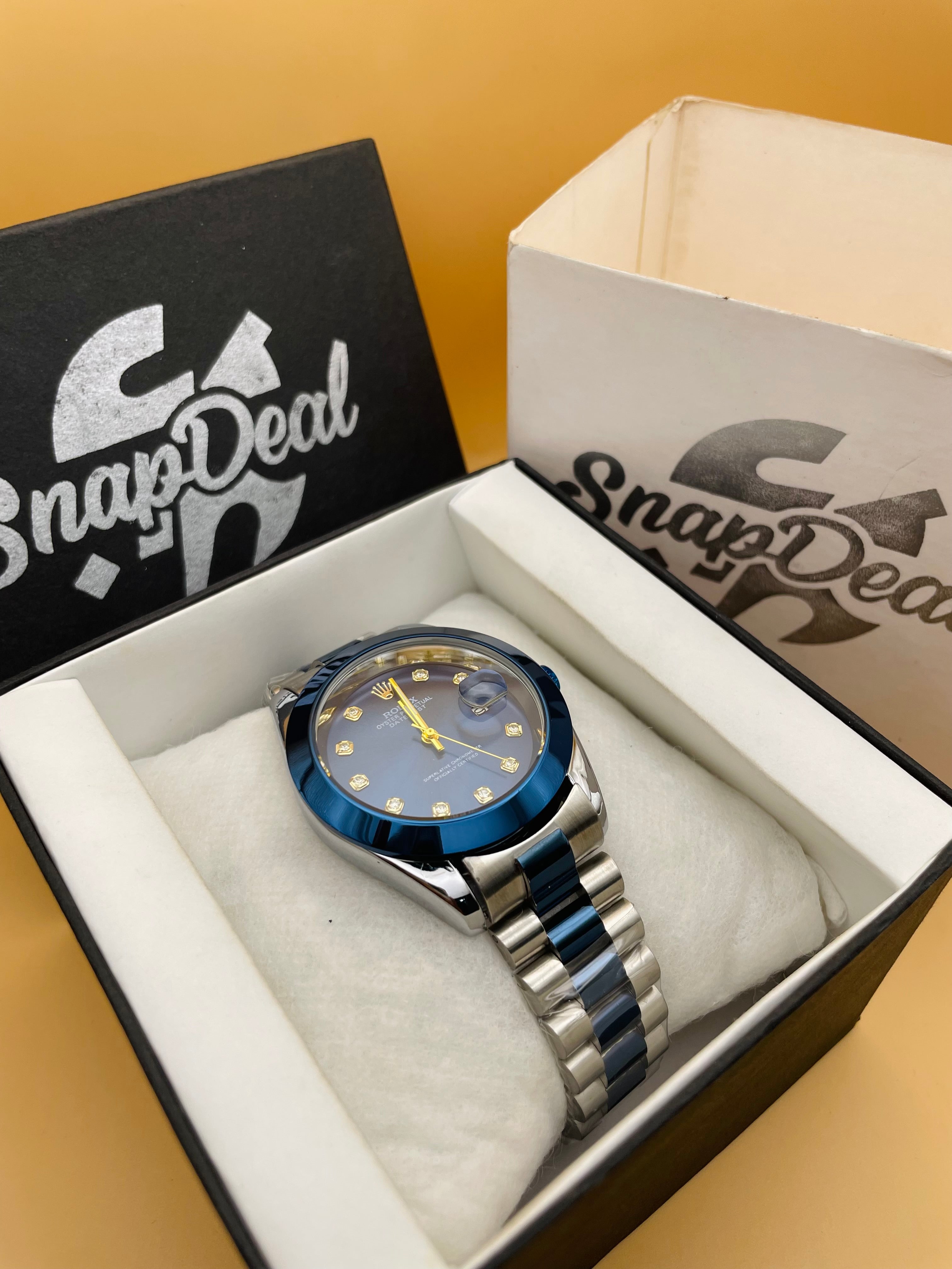 RLX Blue-Silver with (White Dial)