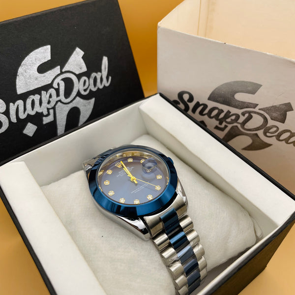 RLX Blue-Silver with (White Dial)