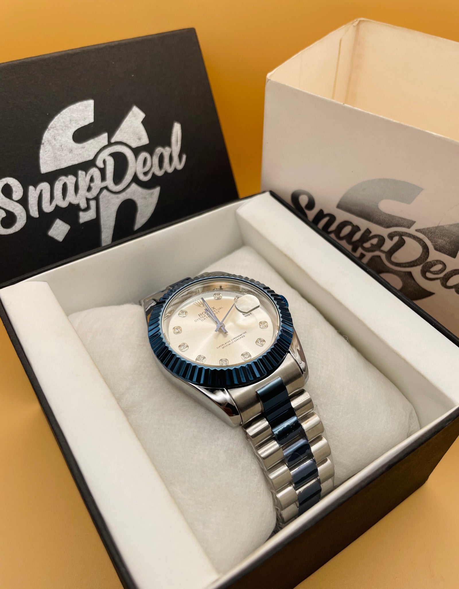 RLX Blue-Silver with (White Dial) Kangaroo