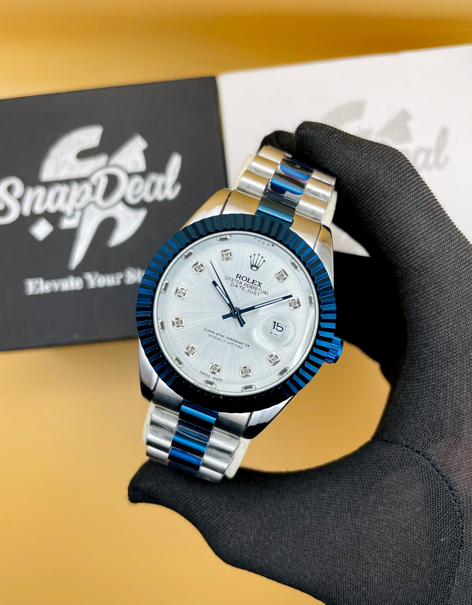 RLX Blue-Silver with (White Dial) Kangaroo