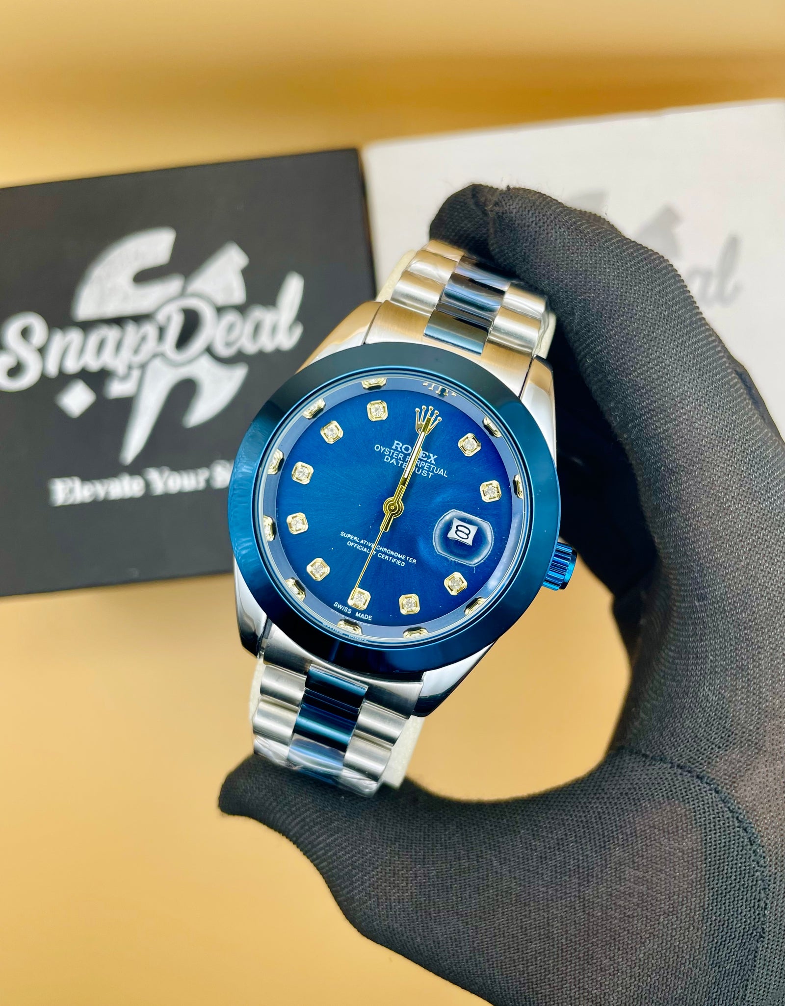 RLX Blue-Silver with (White Dial)