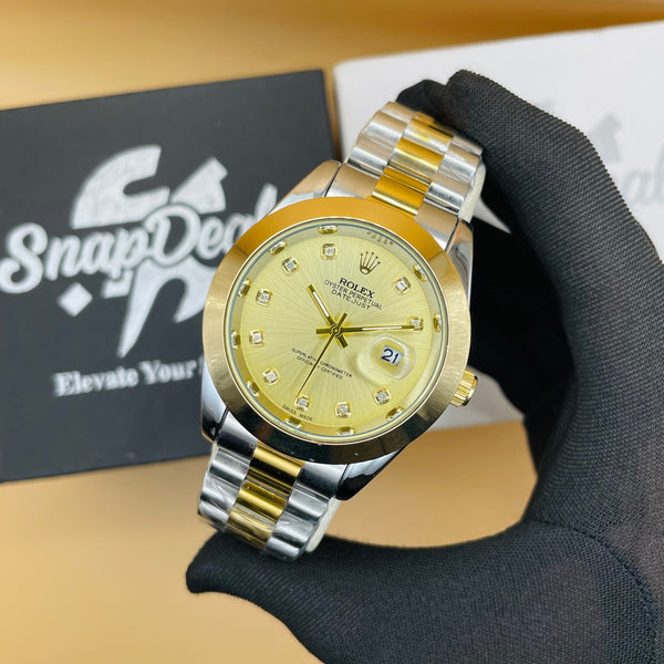 Rolex Stainless Steel 40mm Two Tone Golden-Silver with (Golden Dial)