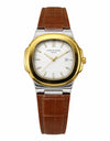 PATEK PHILLIPE Brown Leather Strap Master Lock - Dial (Golden-White)