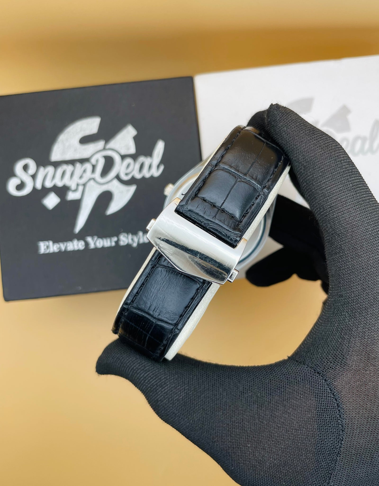Tag Caliber 5 Black Leather Strap