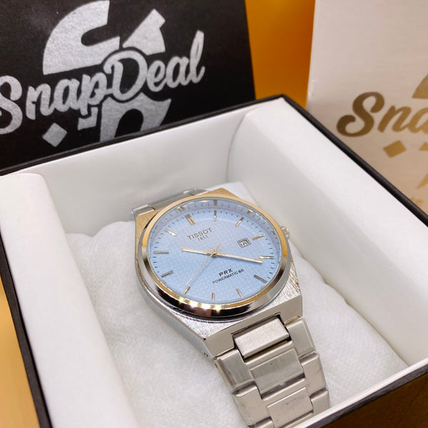 TISSOT PRX - Silver with (Ice Blue Dial)