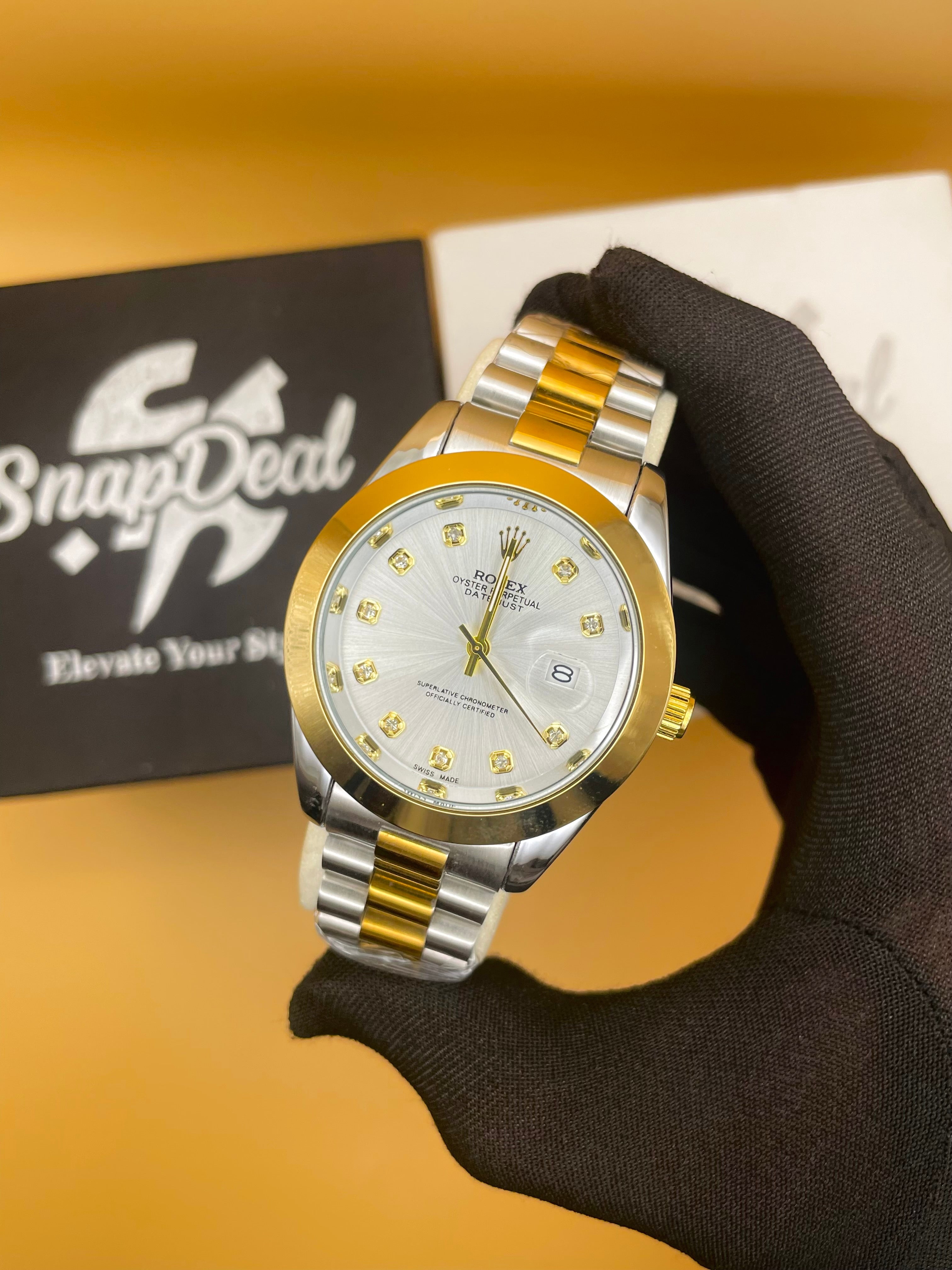 RLX Golden-Silver with (White Dial)