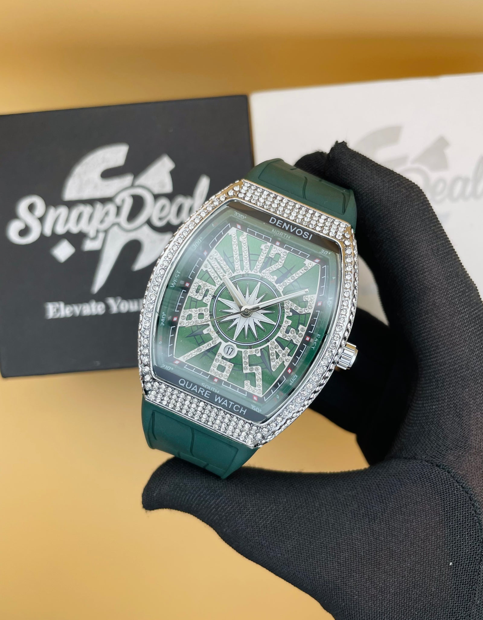 F-M Diamond Green Strap