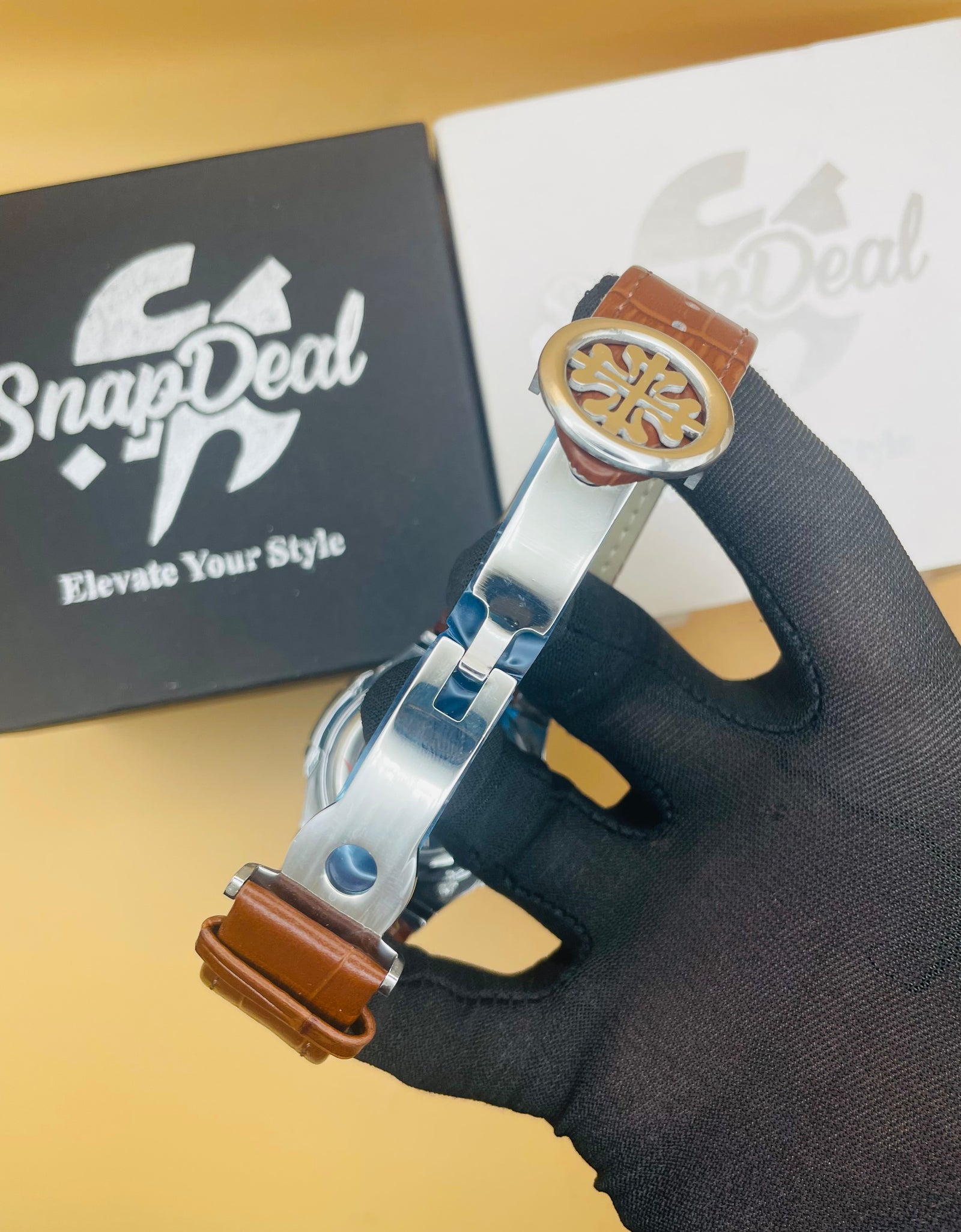 PATEK PHILLIPE Brown Leather Strap Master Lock - Dial (Brown-Silver