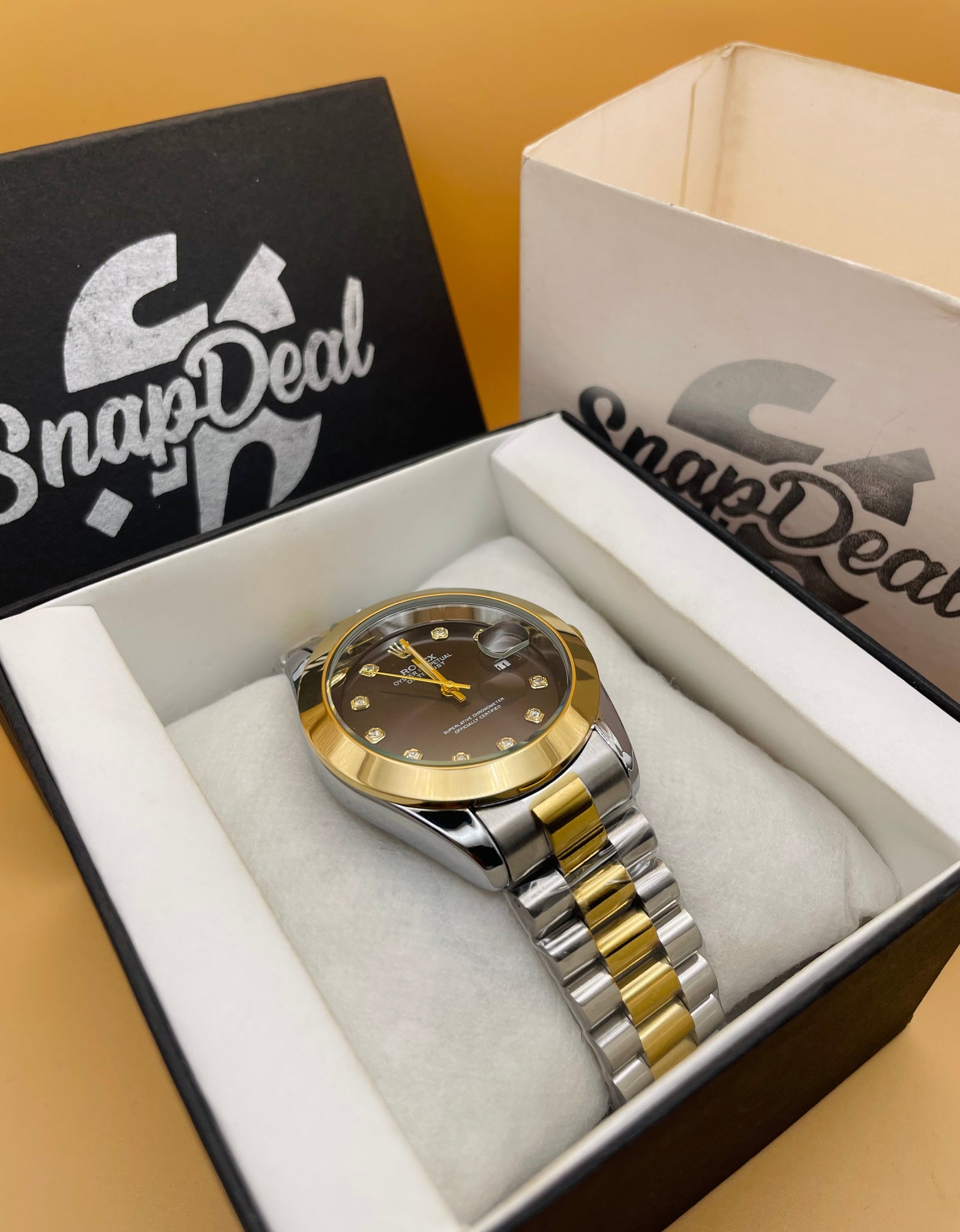 RLX Golden-Silver with (Black Dial)