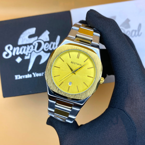 Bestwin Stainless Steel Silver with (Golden Dial)