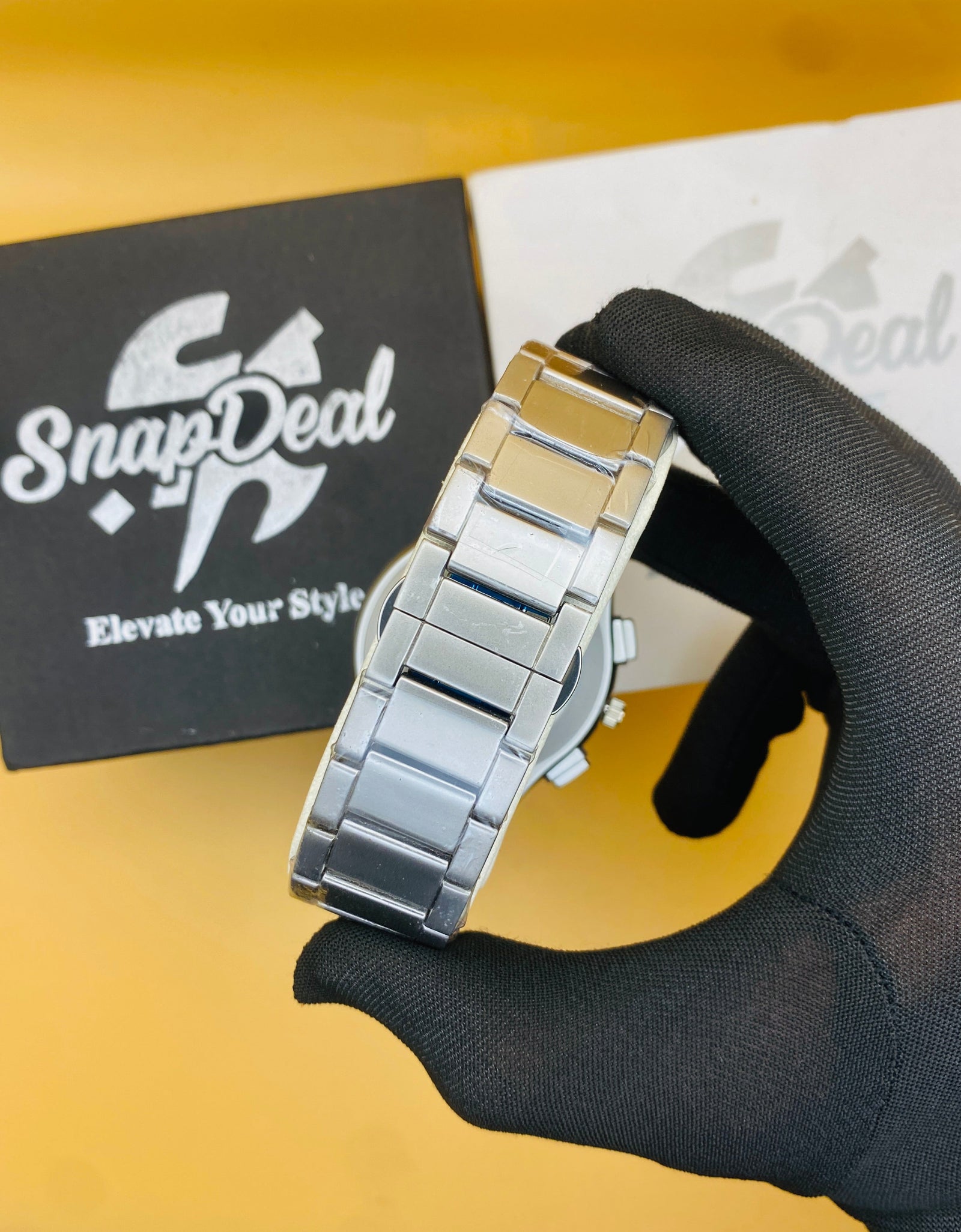 Hublot Silver with (Black Arabic Dial)