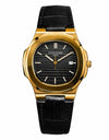 PATEK PHILLIPE Black Leather Strap Master Lock - Dial (Black-Golden)