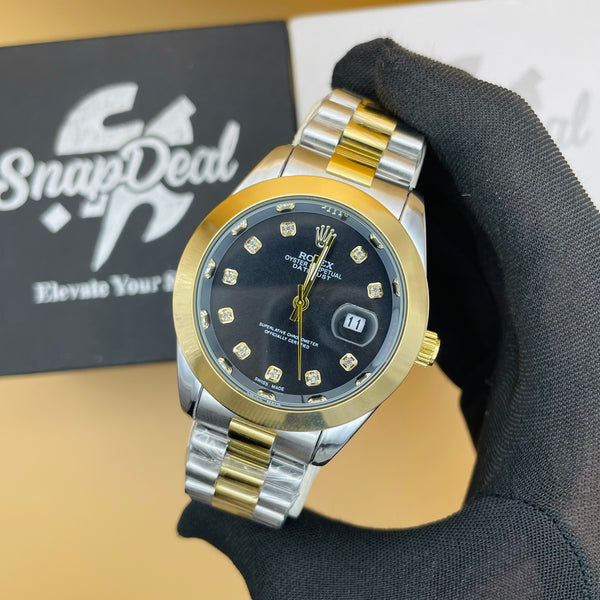 RLX Golden-Silver with (Black Dial)