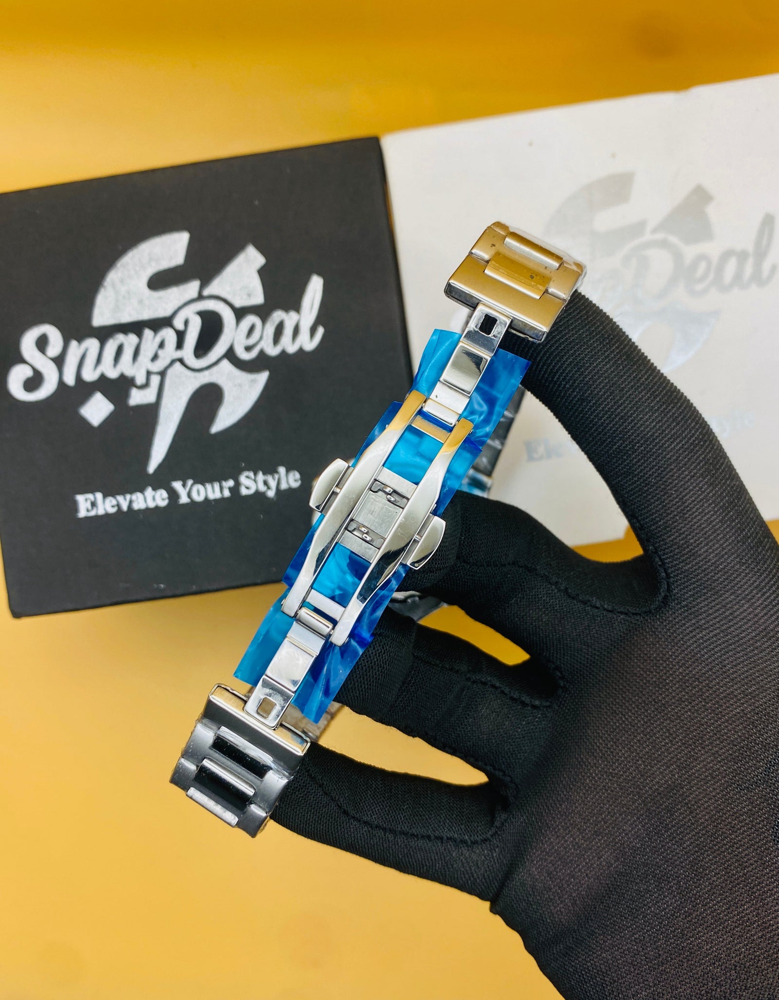 Patek Philippe Geneve Silver with (Black Dial)