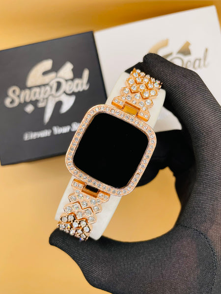 Exclusive Crystal-Embedded Digital Watch with Luxury Bracelet Design (Rose-Gold)