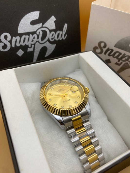 Rolex Stainless Steel 40mm Two Tone Golden-Silver with (Golden Dial) Kangaroo