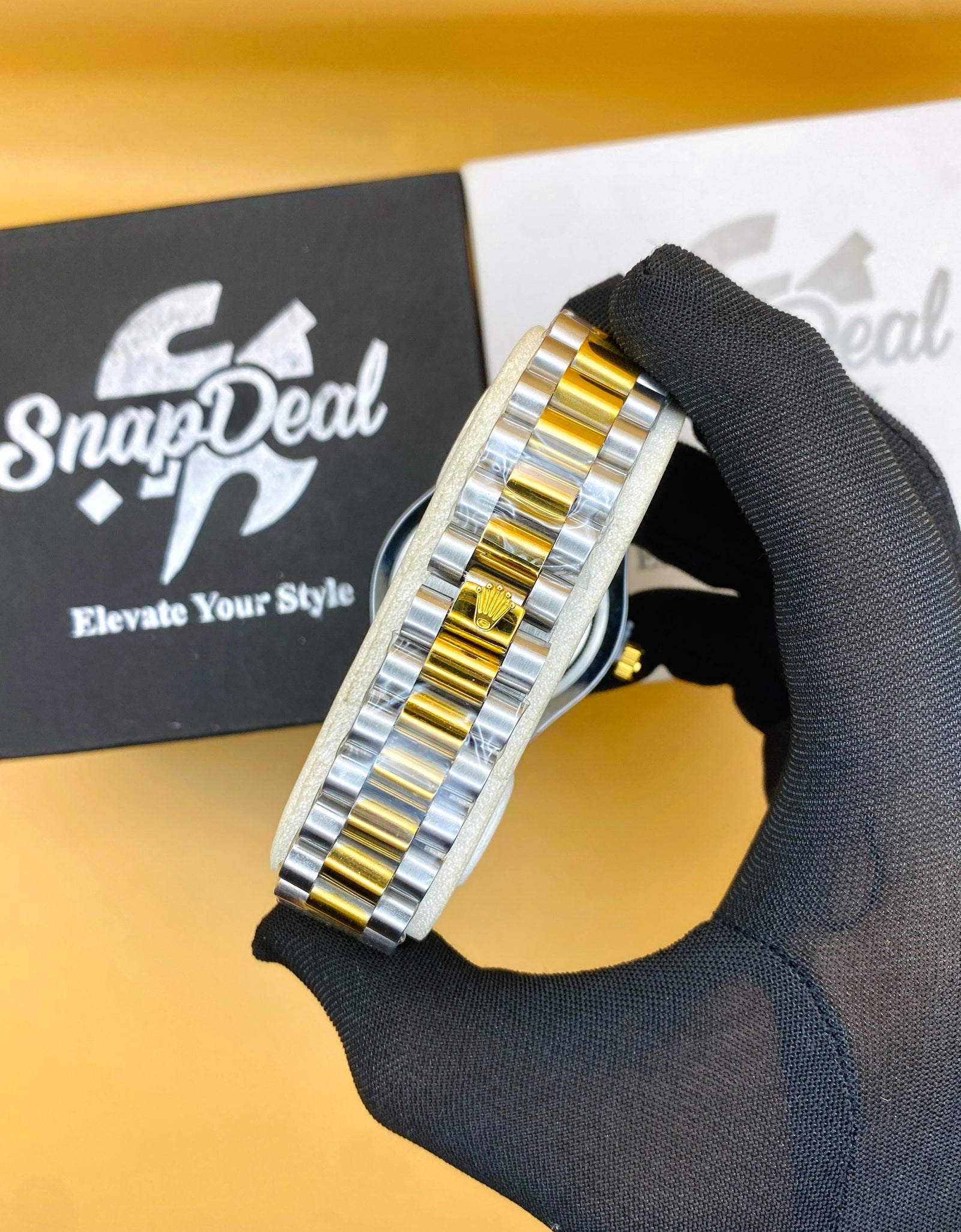 Rolex Stainless Steel 40mm Two Tone Golden-Silver with (White Dial) Day-Date