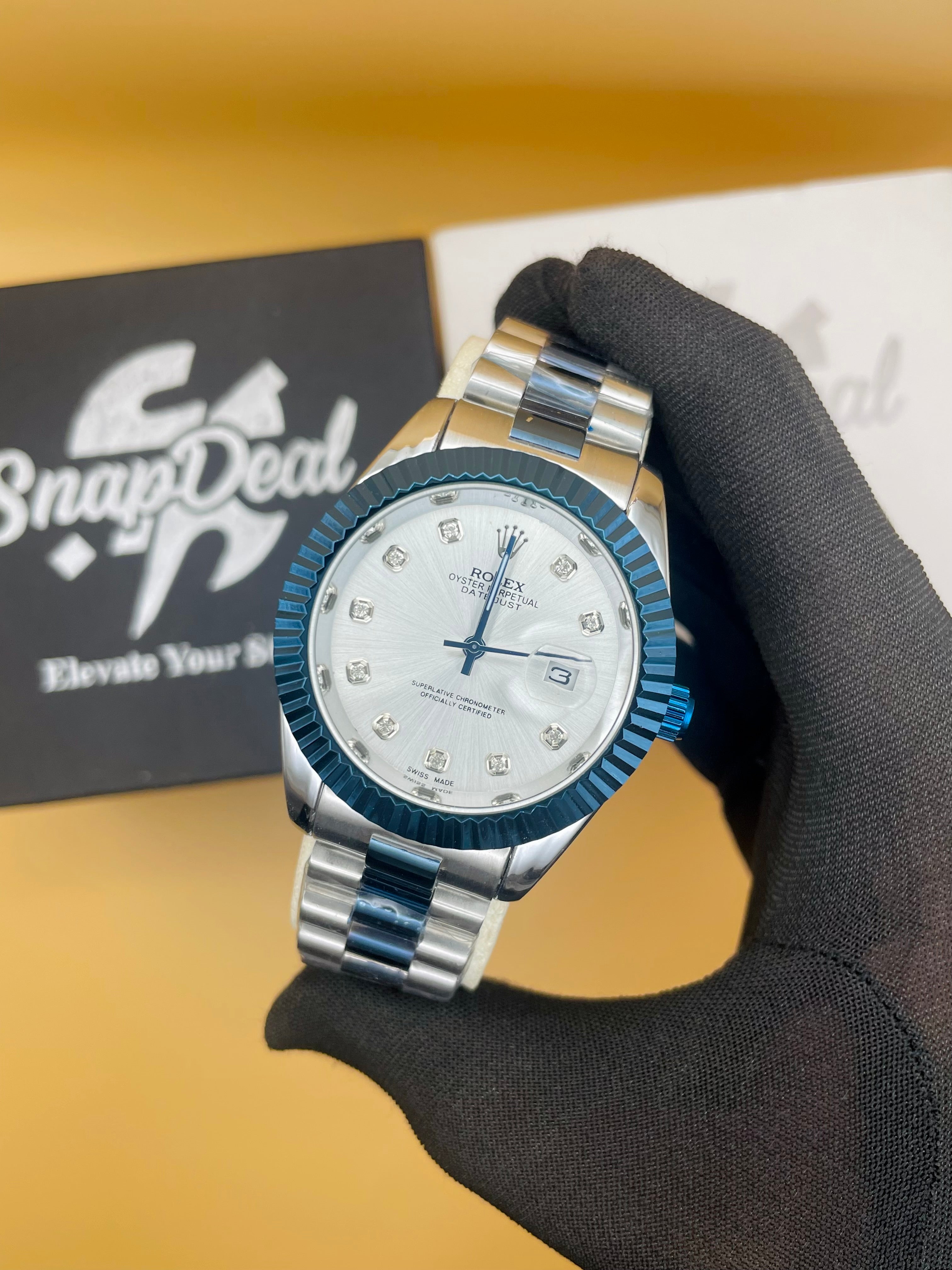 RLX Blue-Silver with (White Dial) Kangaroo