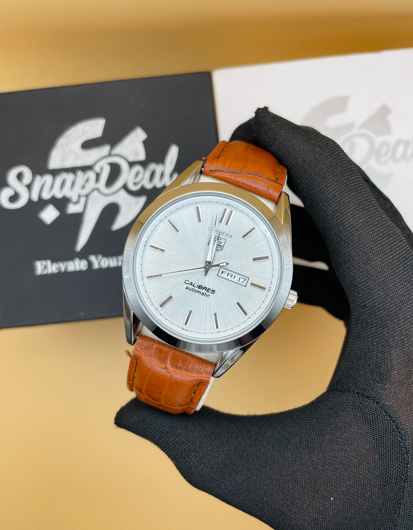 Tag Caliber 5 Brown Leather Strap