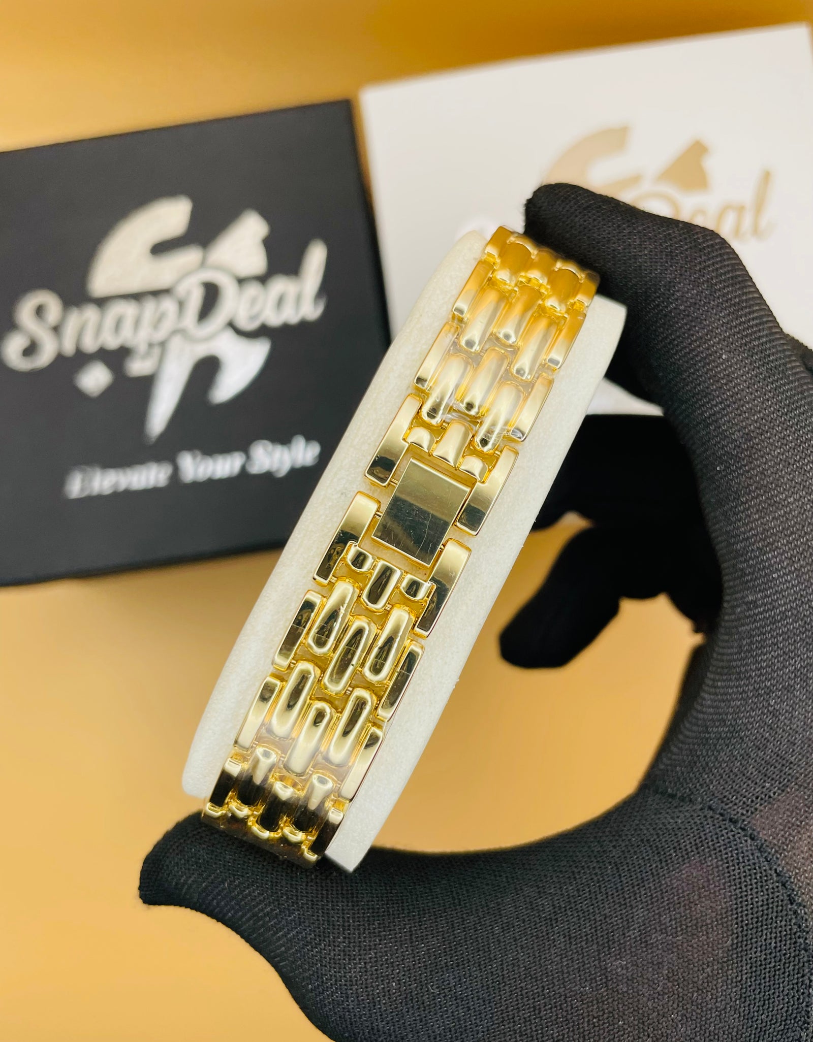 CARTIER Gold Rectangular Dial Bracelet Watch