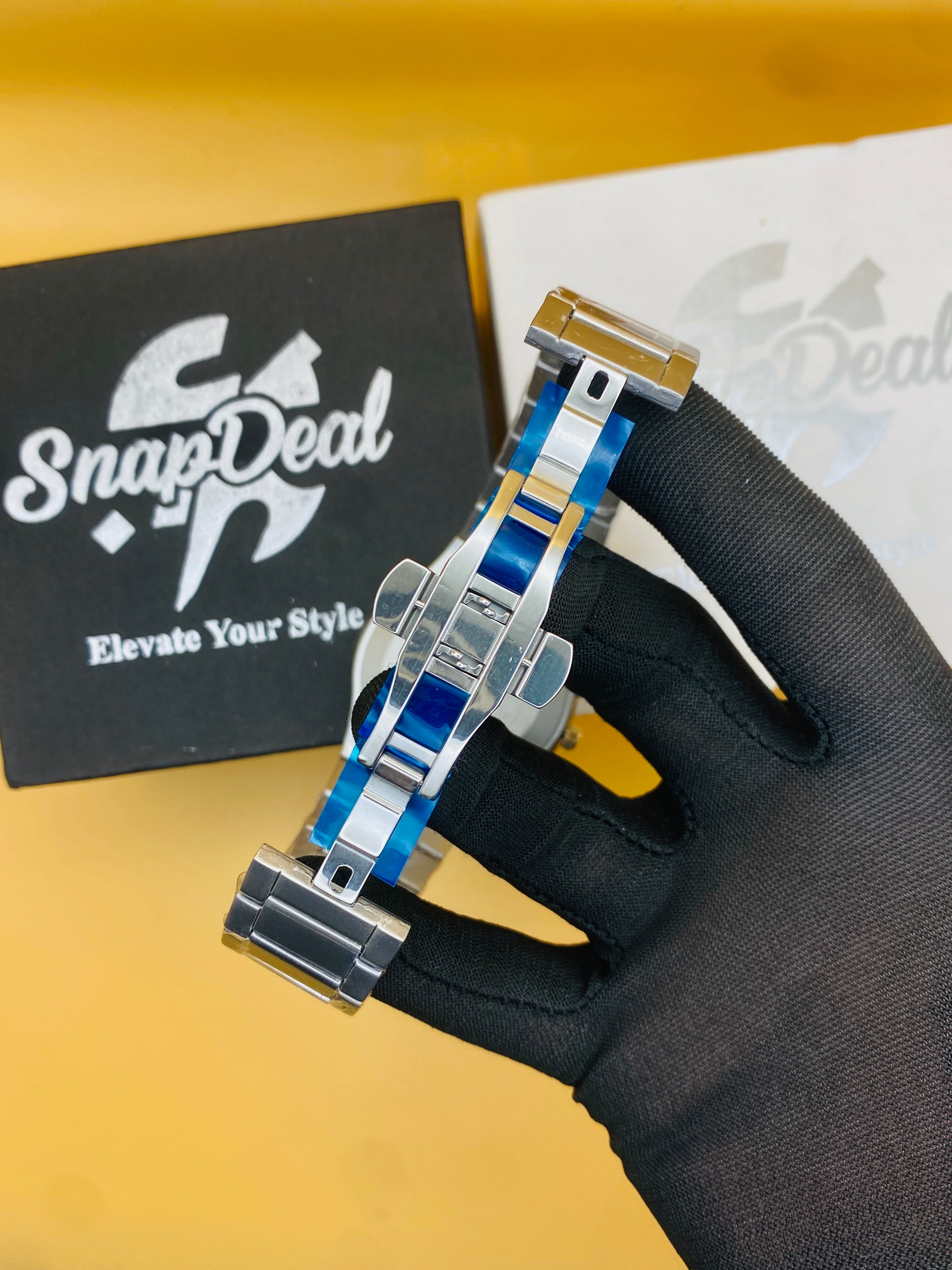 HB Silver with (Blue Arabic Dial)