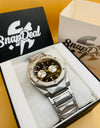 HB Diamond Cut Silver with (Black Dial)