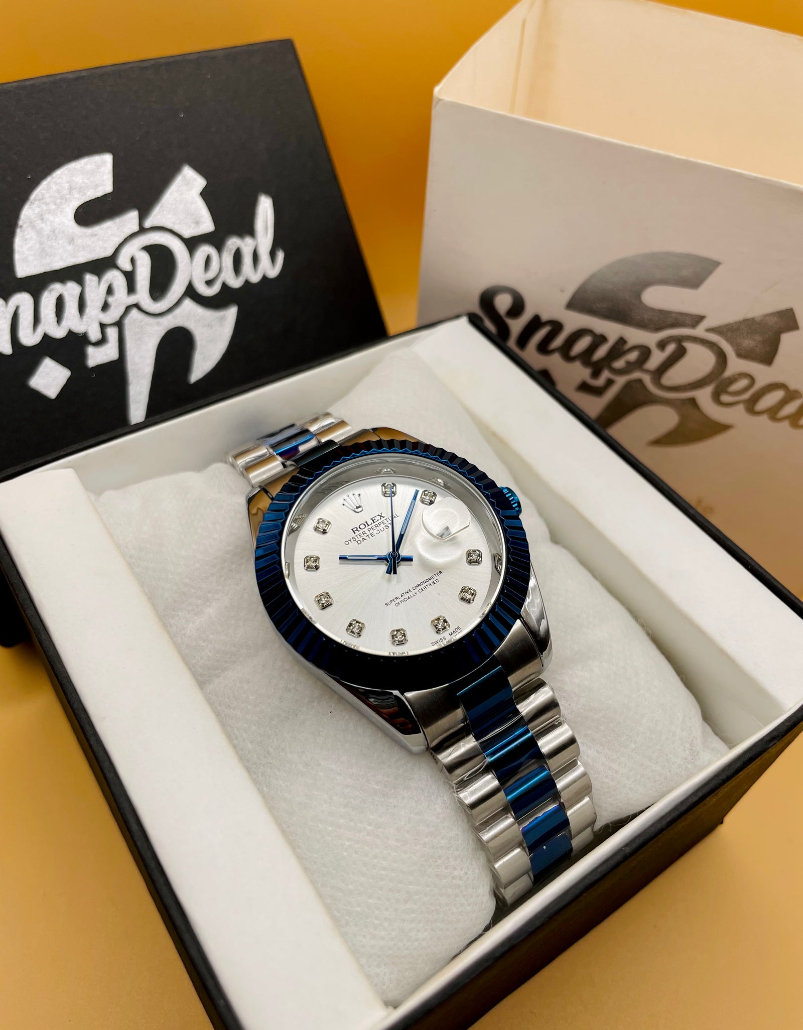 RLX Blue-Silver with (White Dial) Kangaroo